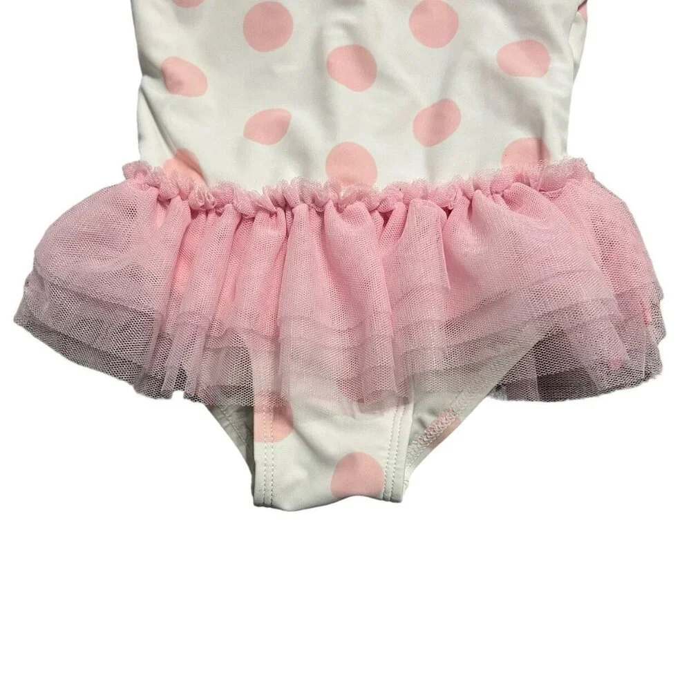 Koala Baby 12m Pink Polkadot Ruffle Swim Bathing Suit